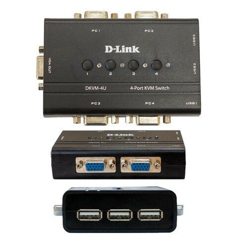 D-Link DKVM‑4U 4‑Port USB KVM-Switch
