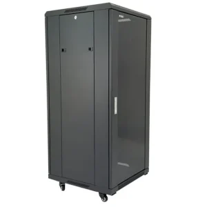 32U Network Data Cabinet Specs / Details GLASS DOOR Lockable Front Door and Detachable Side Doors 6-WAY PDU Free Power Distribution Unit 1-Tray(s) Trays for Extra Partitioning 4- Small Cooling Fan Data Cabinet Fans for Data Cabinet Cooling. Top, Ventilation Holes Bolts & Nuts, Assembly Kit Cabinets Accessories for Mounting and Freestanding Openings A removable backplate for rear cable entry/access if required. The front door has tempered glass and it can be opened to the left or right side. The kit includes a set of keys, square M6 nuts for rack rail, rack cabinet mounting set and a full set of screws.